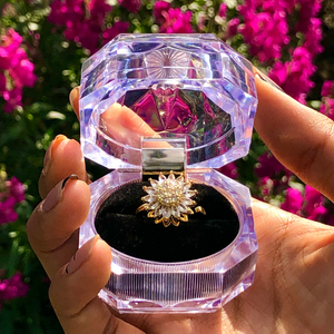 Girasol Heart Duo™ Anillo antiestrés de girasol giratorio
